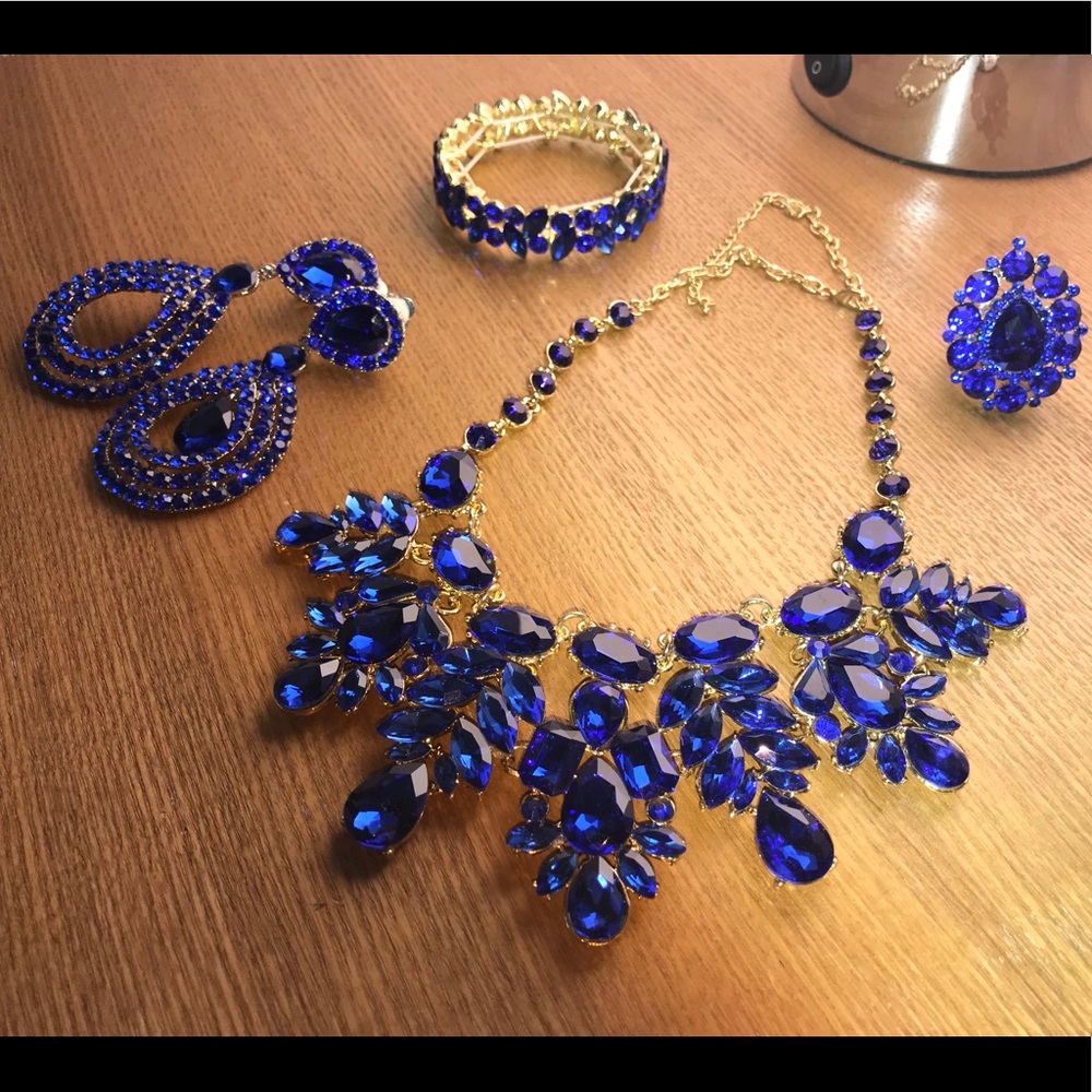Royal blue jewelry set